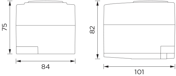 Dimensions for actuator AVC with position indicator