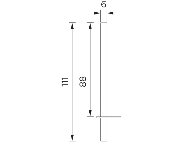 Flue gas temperature sensor CF/Pt dimensions