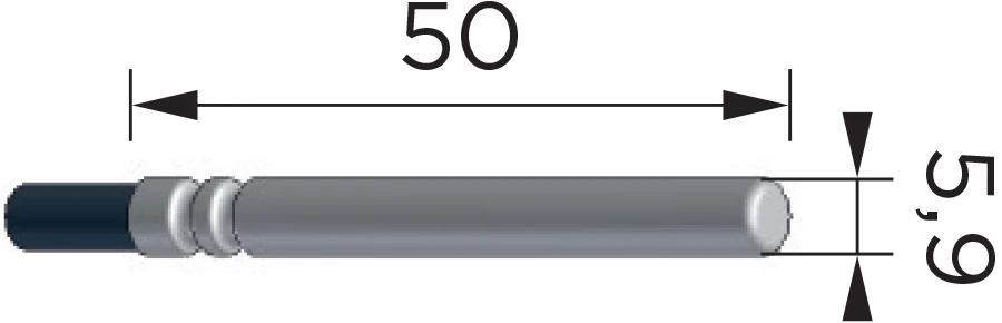 Immersion temperature sensor TF/Pt dimensions