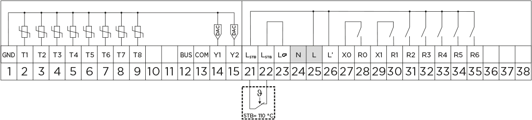 KXD10B Electrical connection