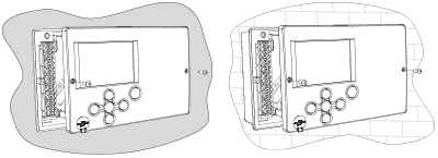 WXD installation in a cut-out on the boiler or wall mounting