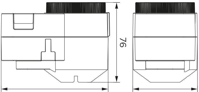 Abmessungen Stellmotor AQD Standard