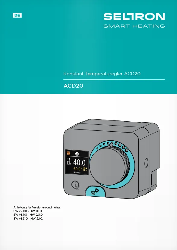 Konstant Temperaturegler acd20 operating instructions